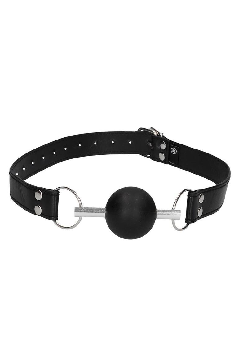 Ouch! Solid Ball Gag with Bonded Leather Straps