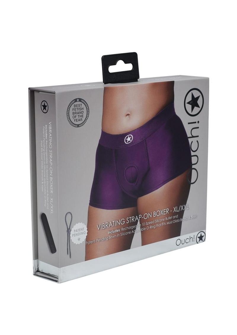 Ouch! Vibrating Strap-On Boxer Rechargeable