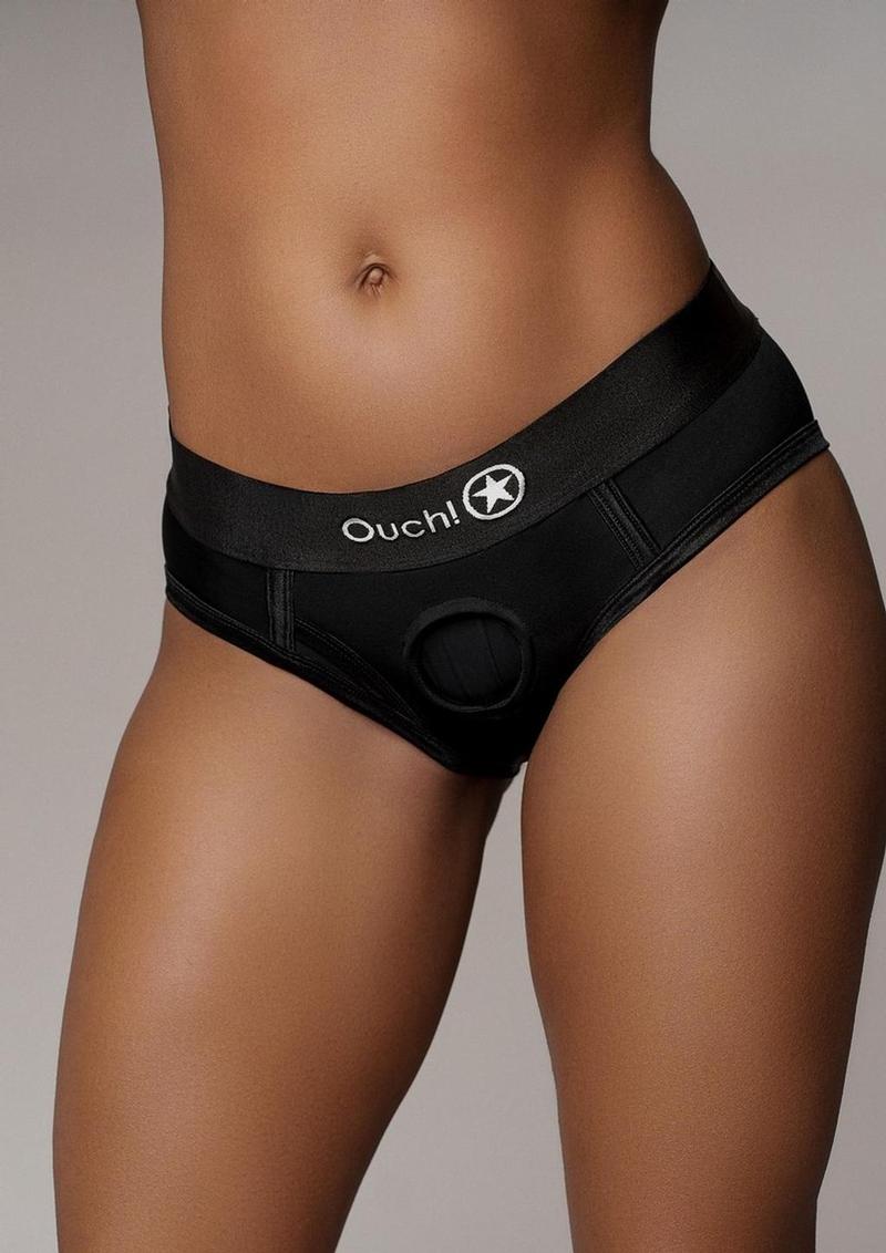 Ouch! Vibrating Strap-On High-Cut Brief Rechargeable
