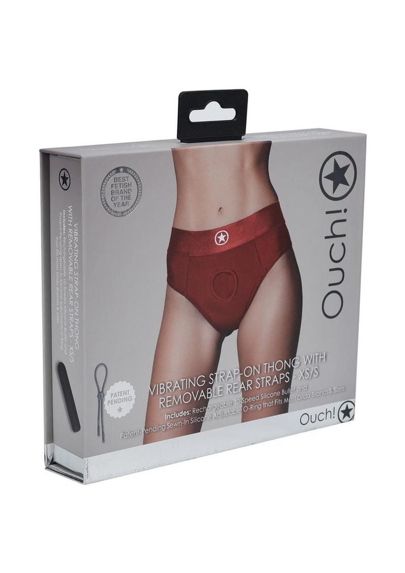 Ouch! Vibrating Strap-On Thong Rechargeable