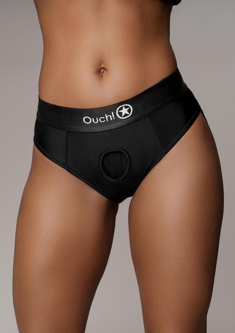 Ouch! Vibrating Strap-On Thong with Removable Butt Straps Rechargeable