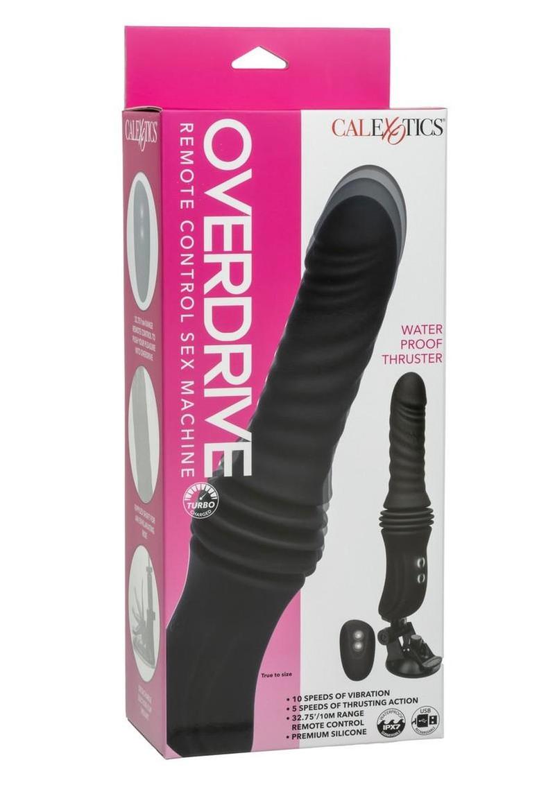 Overdrive Rechargeable Silicone Sex Machine Waterproof Thruster with Remote Control