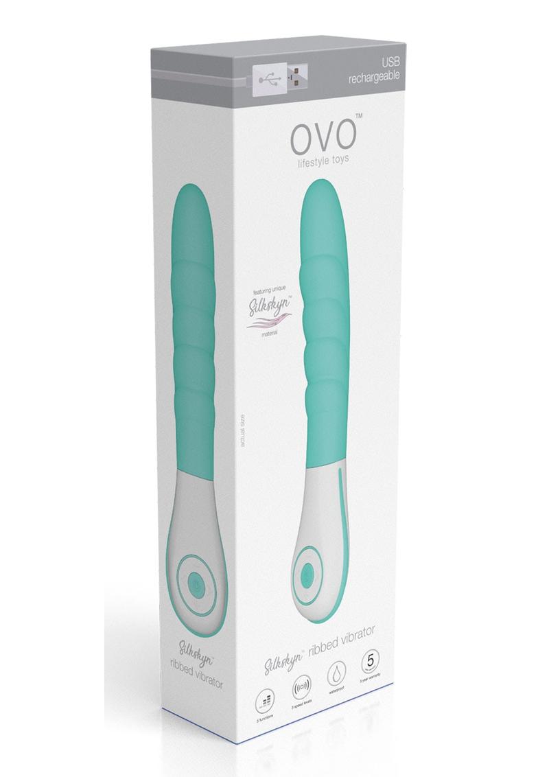 OVO Silkskyn Rechargeable Silicone Ribbed Vibrator