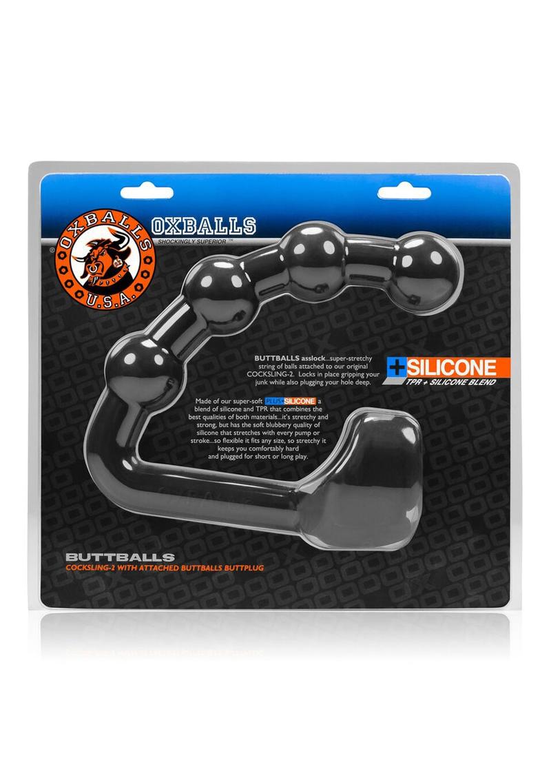 Oxballs Buttballs Silicone Cock Sling-2 with Attached Butt Plug