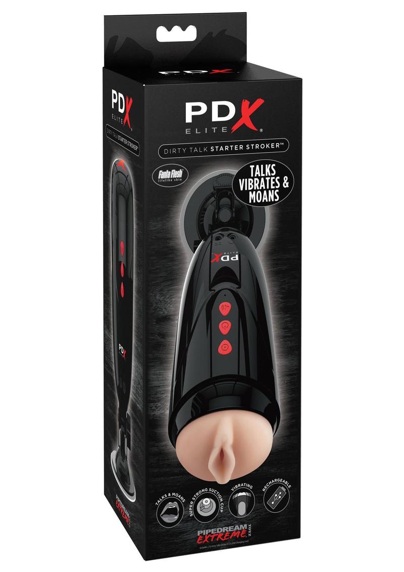 Pipedream Extreme Elite Rechargeable Dirty Talk Starter Masturbator - Pussy