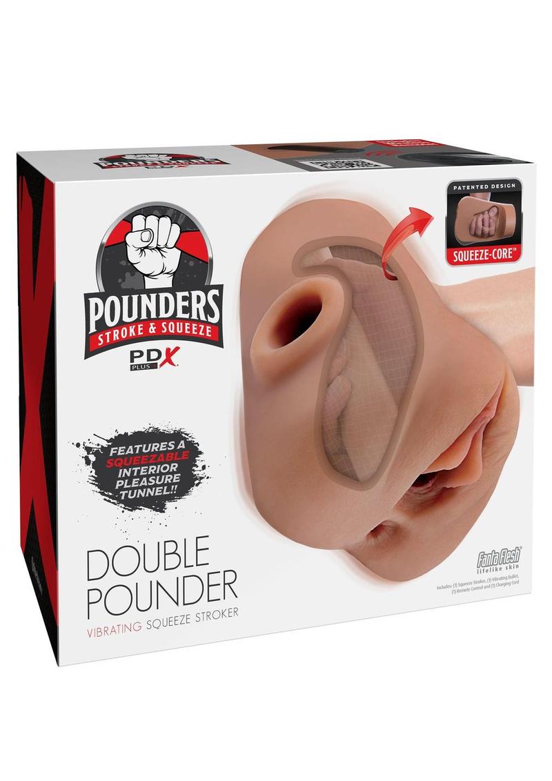 Pdx Plus Double Pounder Vibrating Squeeze Stroker - Pussy and Ass