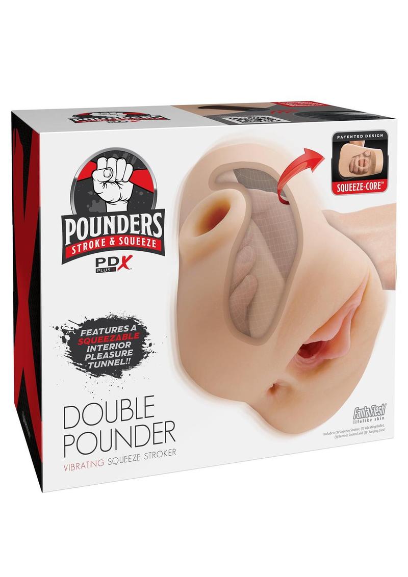 Pdx Plus Double Pounder Vibrating Squeeze Stroker - Pussy and Ass