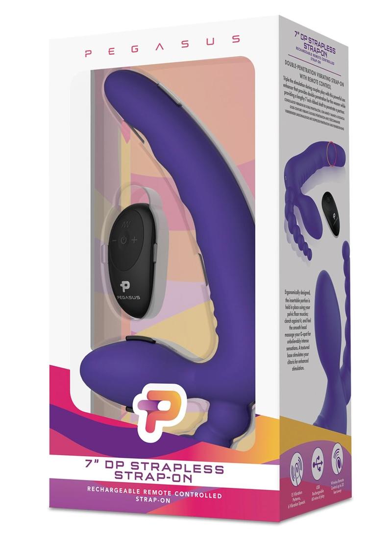 Pegasus Remote Control Strapless D.p. Silicone Strap-On
