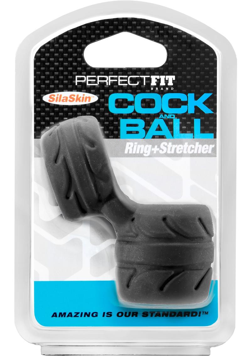 Perfect Fit Cock and Ball Ring + Stretcher Silaskin
