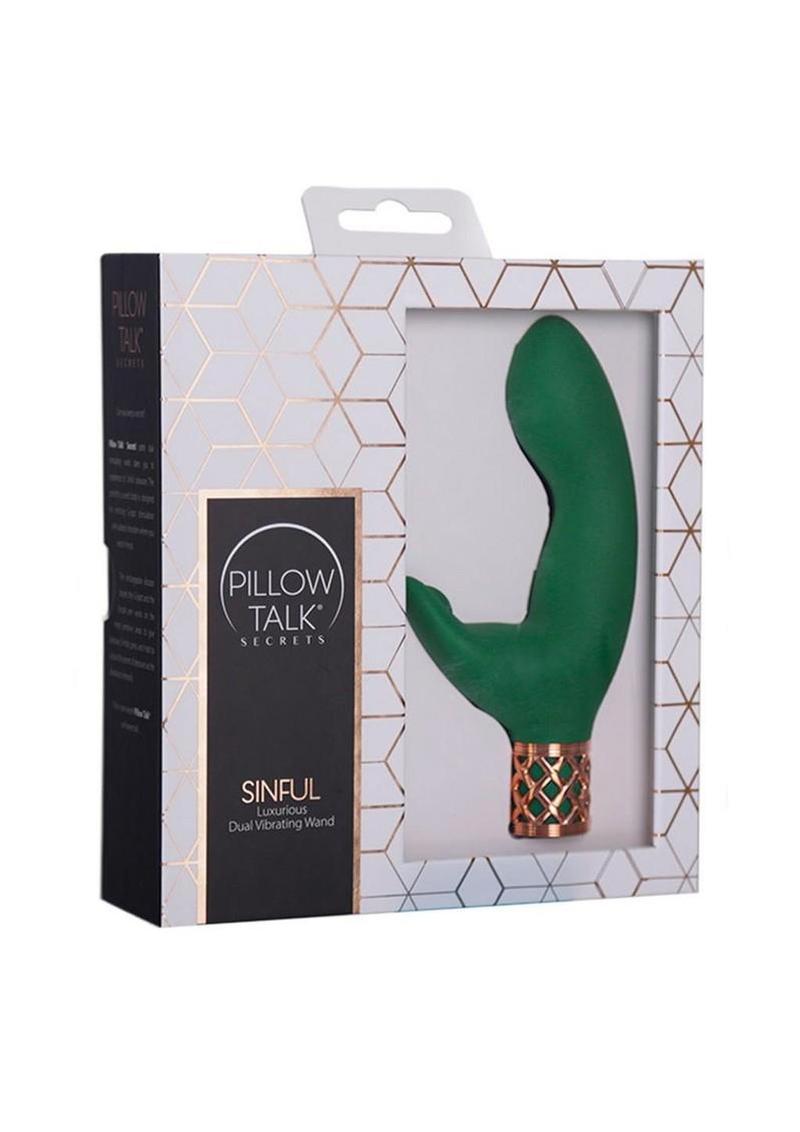 Pillow Talk Secrets Sinful Rechargeable Silicone Dual Vibrating Wand