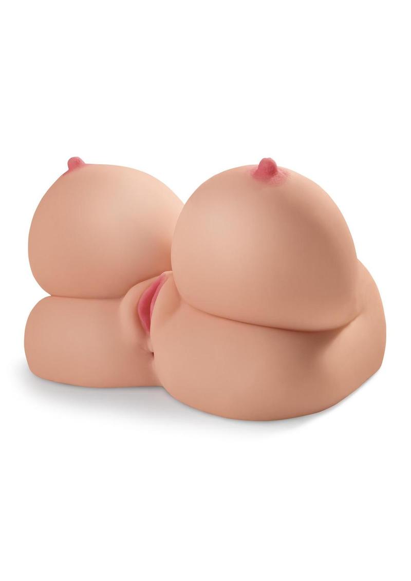 Pipedream Extreme Toyz Rechargeable Dirty Talk Interactive Titty Fuck-Her Vibrating Masturbator - Boobs and Pussy