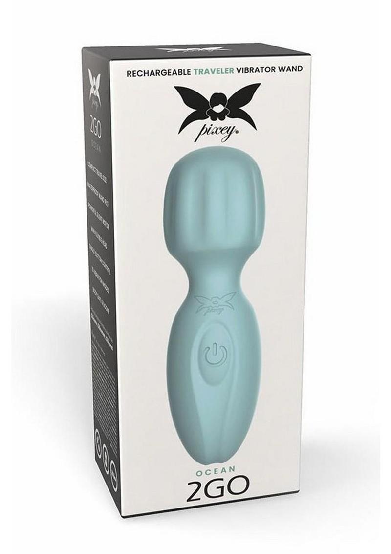 Pixey 2go Rechargeable Silicone Mini Wand - Ocean