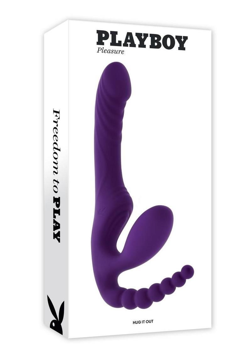 Playboy Hug It Out Rechargeable Silicone Inflatable Triple Stimulation Vibrator with Remote