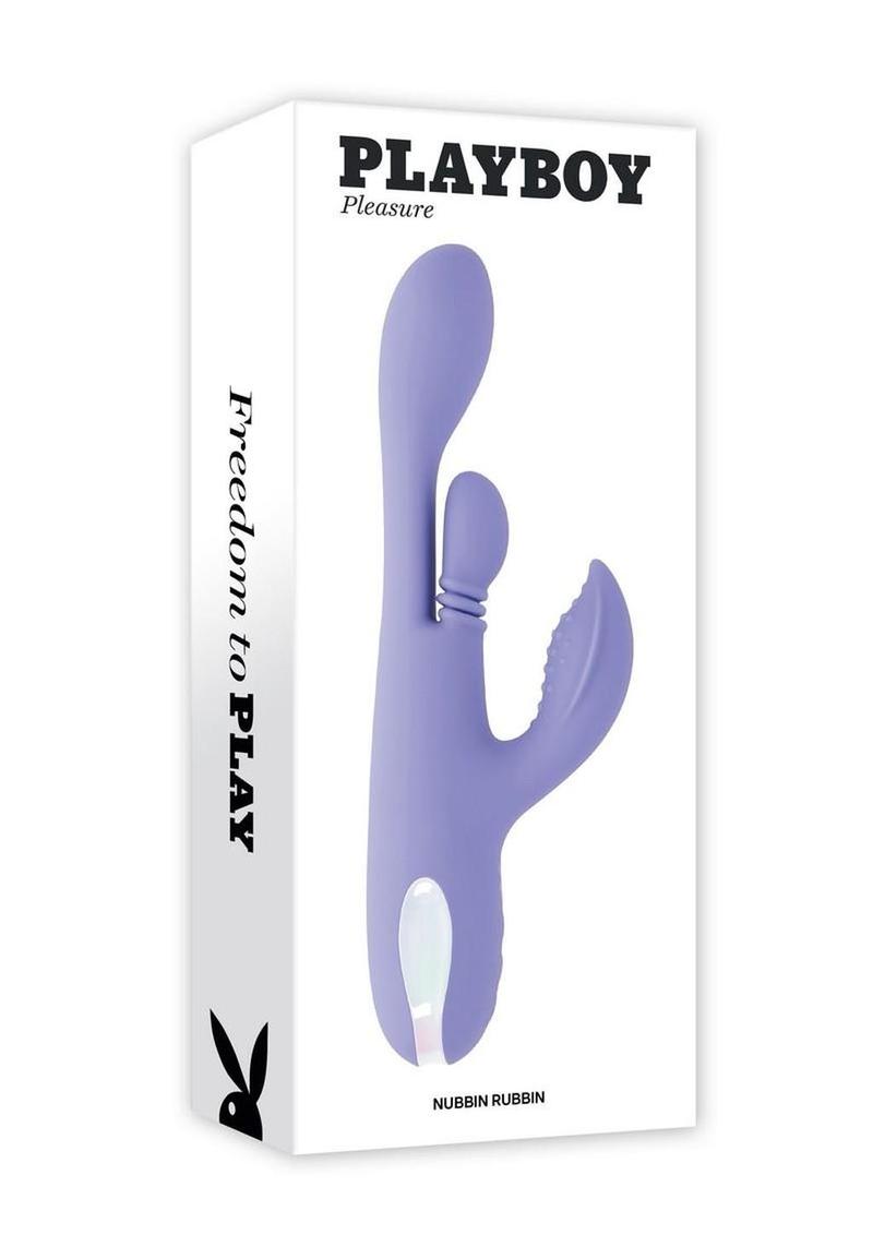 Playboy Nubbin Rubbin Rechargeable Silicone Triple Motor Vibrator with Clitoral Stimulator