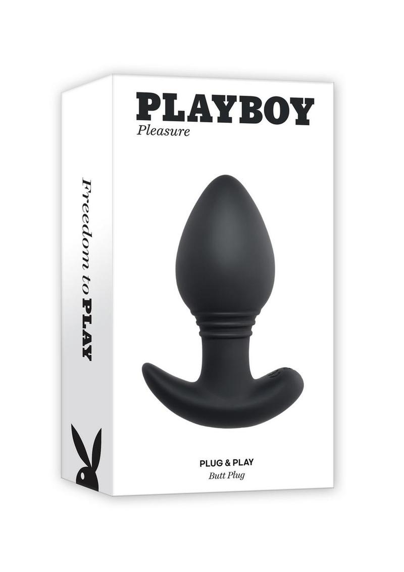 Playboy Plug and Play Rechargeable Silicone Vibrating Anal Plug with Remote Control