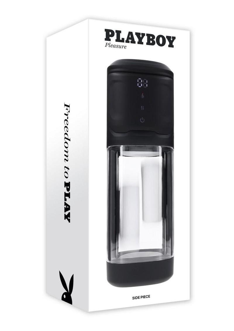 Playboy Side Piece Rechargeable Silicone Warming Sliding Stroker