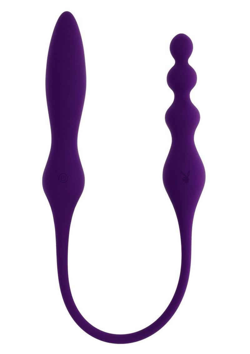 Playboy This and That Rechargeable Silicone Dual End Anal Plug and Vibrator