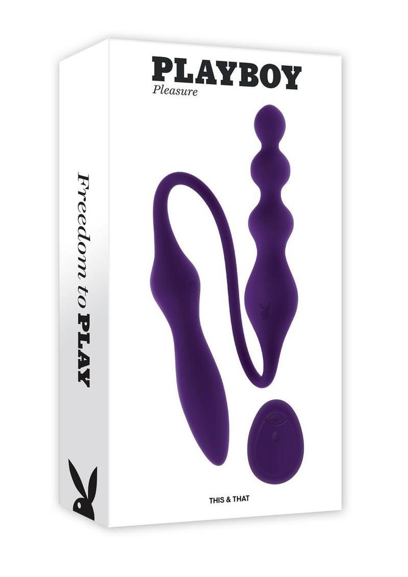 Playboy This and That Rechargeable Silicone Dual End Anal Plug and Vibrator