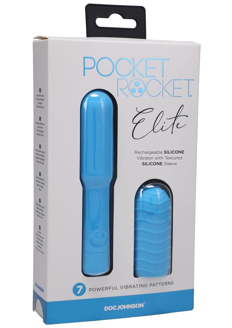 Pocket Rocket Elite Silicone Rechargeable Mini Vibrator with Removable Sleeve