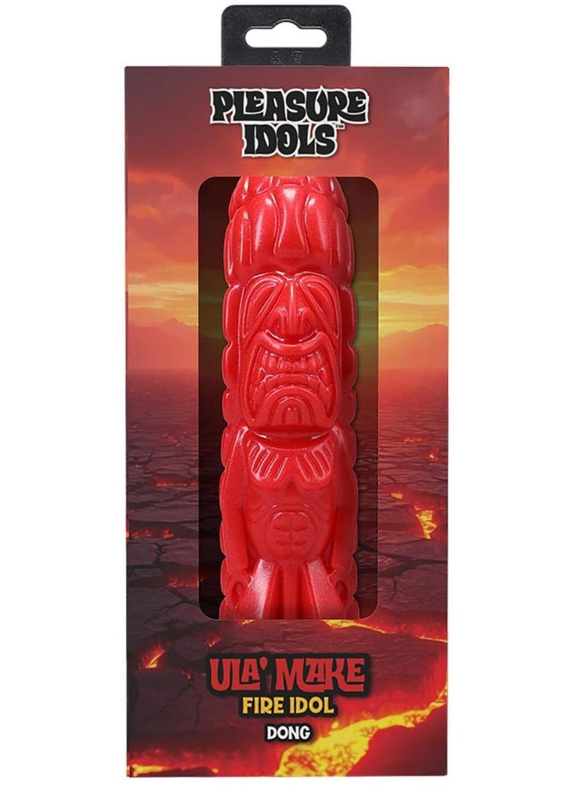 Polynesian Pleasure Idols Ula' Make Fire Idol Rechargeable Silicone Vibrating Dildo with Remote Control