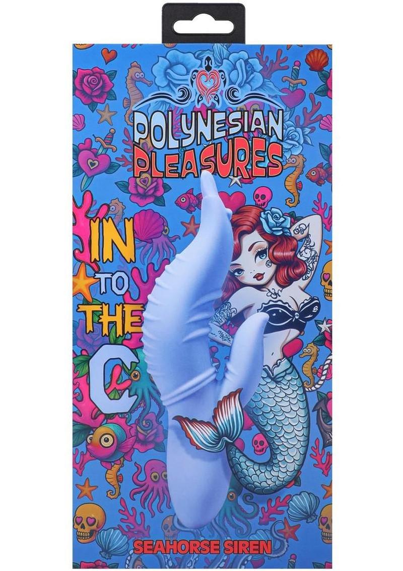 Polynesian Pleasures Into The C Seahorse Siren Rechargeable Silicone Rabbit Vibrator with Clitoral Stimulator