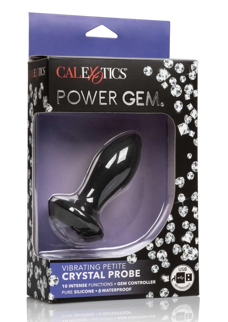 Power Gem Vibrating Petite Crystal Probe Silicone Rechargeable Butt Plug