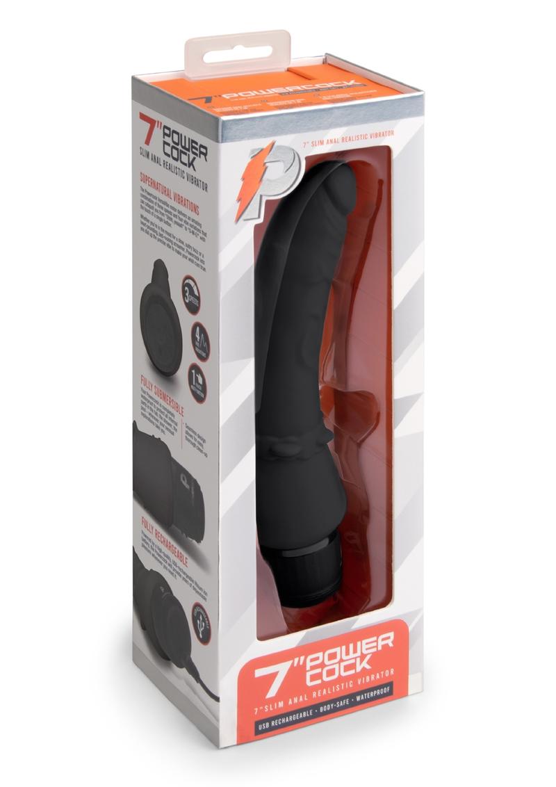 Powercocks Silicone Rechargeable Slim Anal Realistic Vibrator