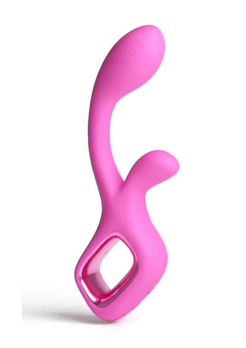 Pretty In Pink Velvet Rechargeable Silicone G-Spot Rabbit Vibrator