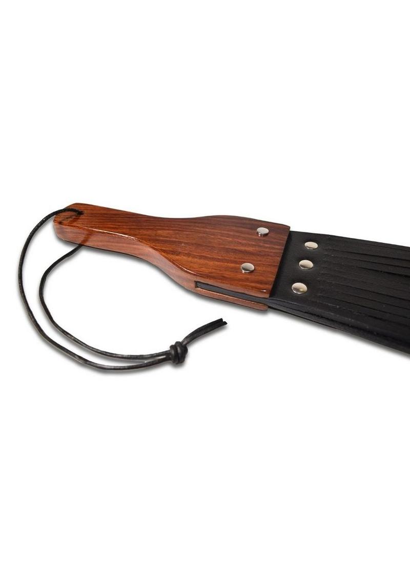 Prowler Red Leather and Wood Fringe Paddle