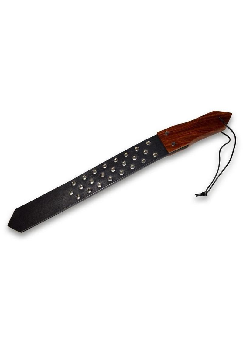 Prowler Red Leather and Wood Studded Paddle