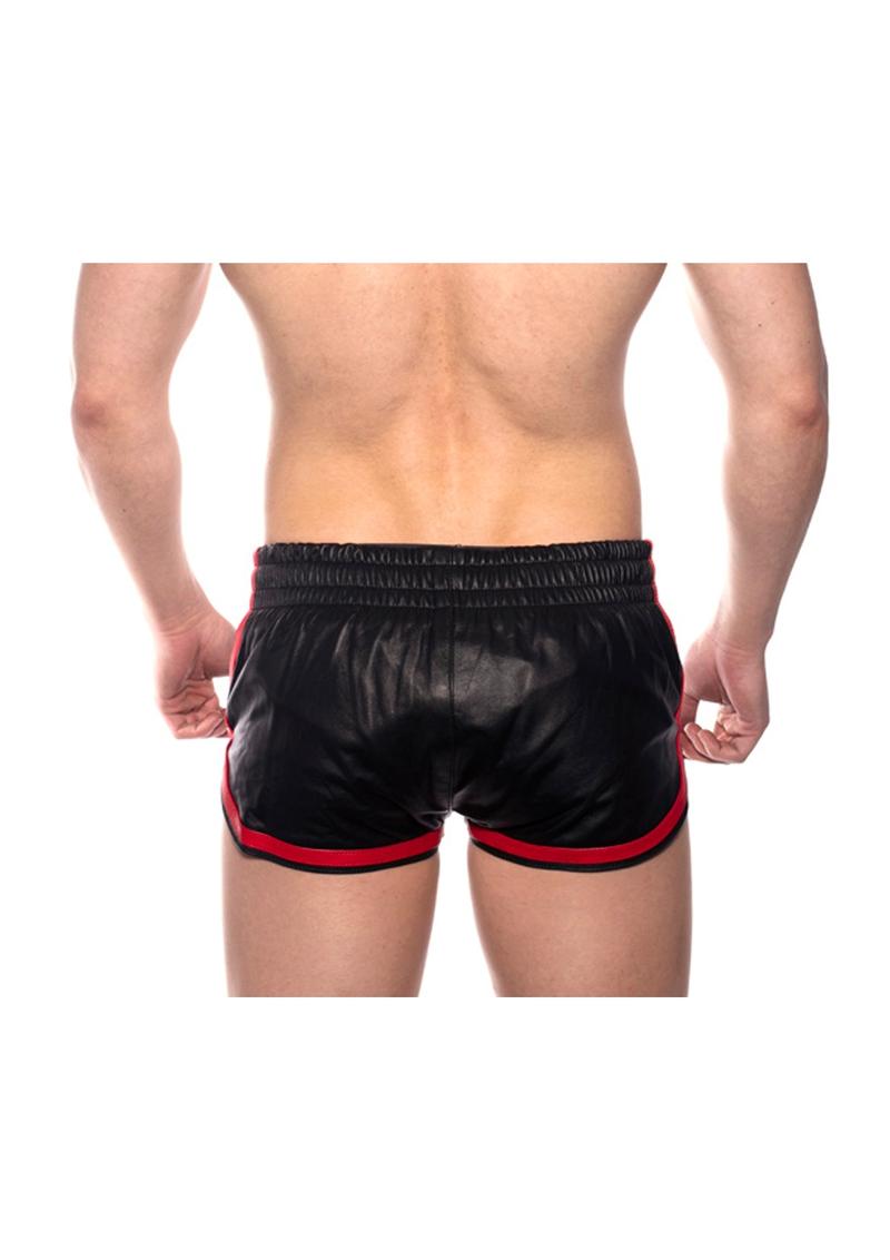 Prowler Red Leather Sport Shorts