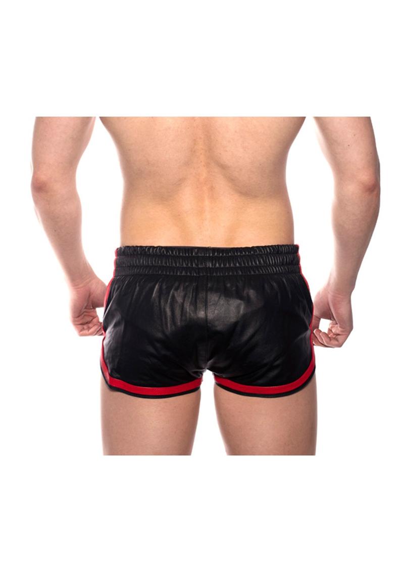 Prowler Red Leather Sport Shorts