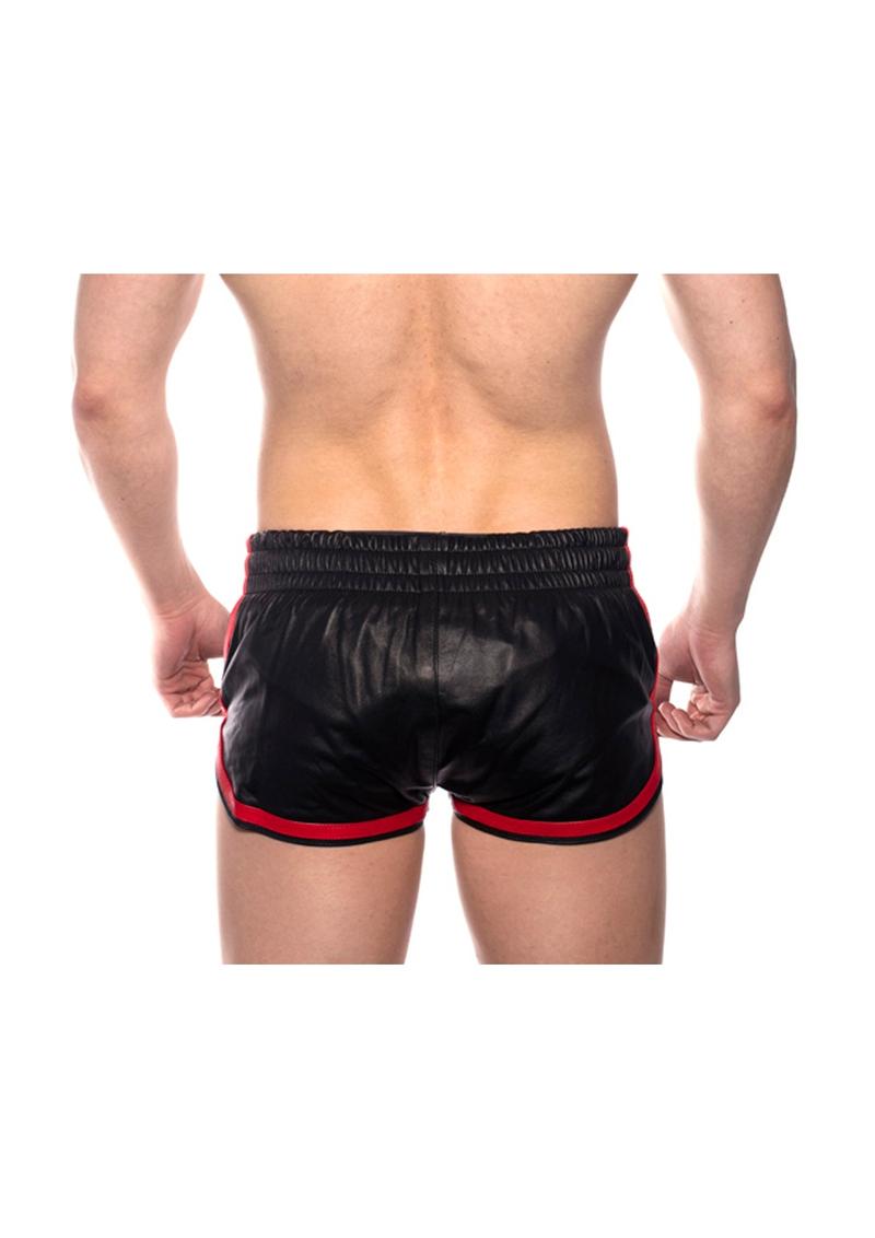 Prowler Red Leather Sport Shorts