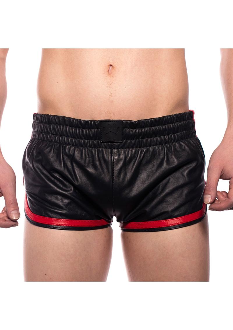 Prowler Red Leather Sport Shorts
