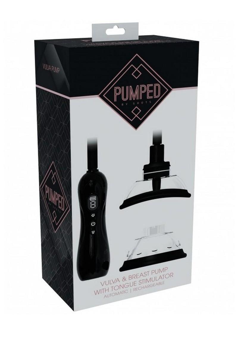 Pumped Automatic Rechargeable Vulva and Breast Pump with Rotating and Vibrating Tongue