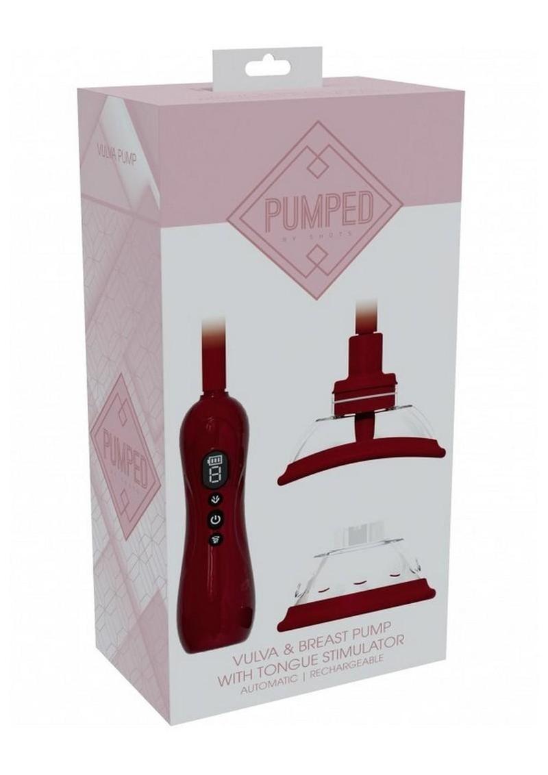 Pumped Automatic Rechargeable Vulva and Breast Pump with Rotating and Vibrating Tongue