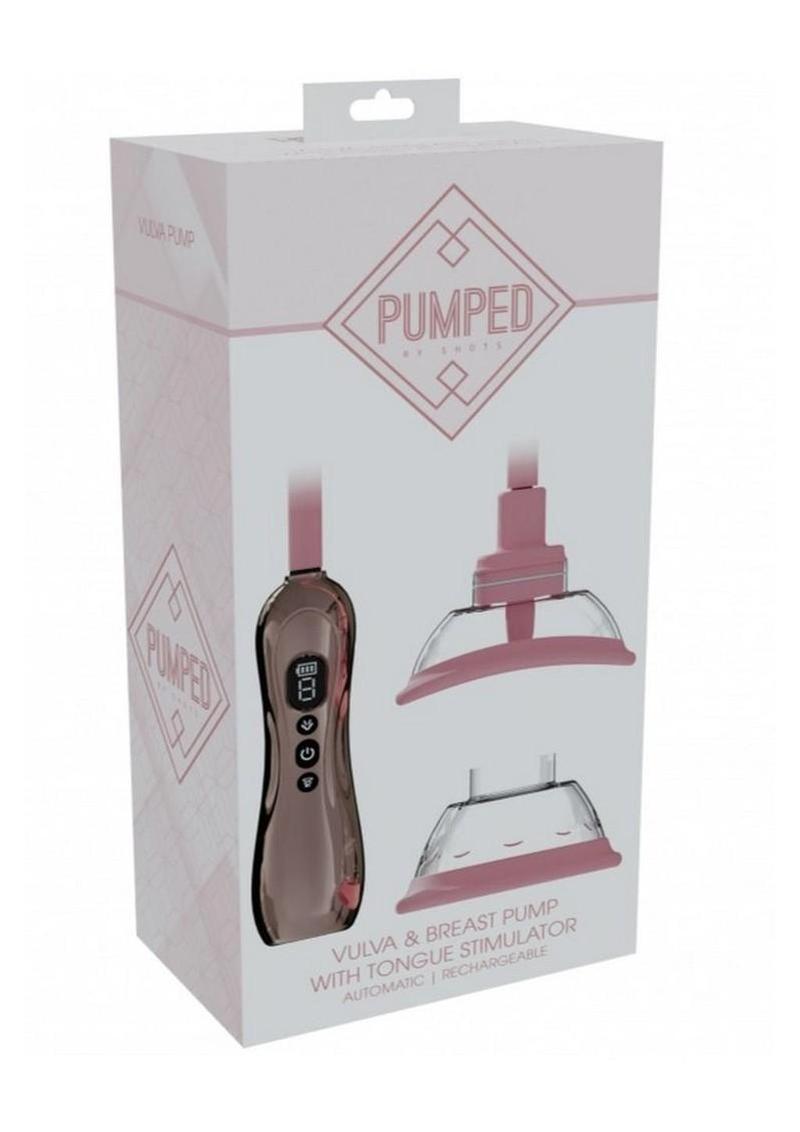 Pumped Automatic Rechargeable Vulva and Breast Pump with Rotating and Vibrating Tongue