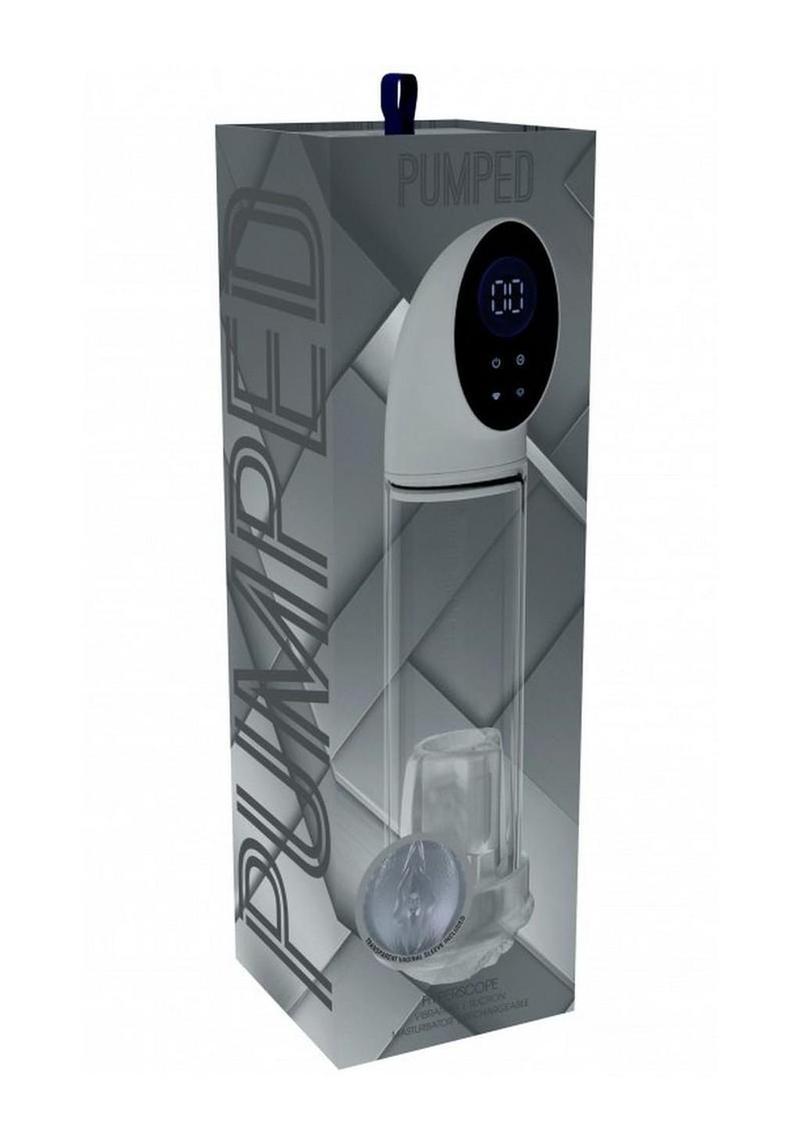 Pumped Hyperscope Automatic Rechargeable Dual Vibrating Male Pump with Vagina Sleeve