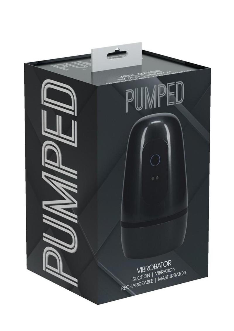 Pumped Vibrobator Pressure Suction 9 Function Vibrating Rechargeable Masturbator