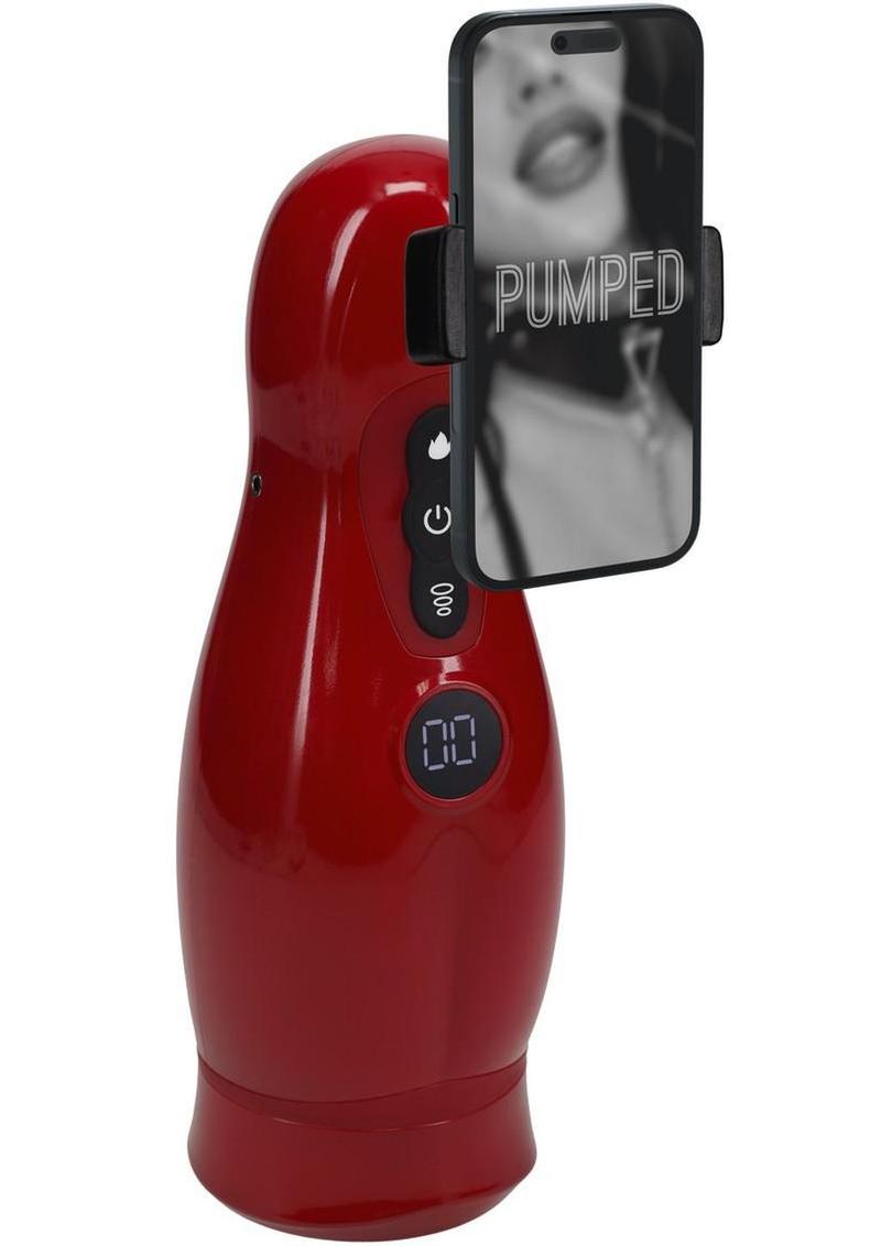 Pumped Virtuo 10 Function Suction Vibration Phone Attachment Rechargeable Masturbator - Metallic
