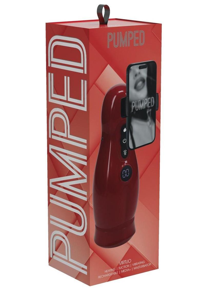 Pumped Virtuo 10 Function Suction Vibration Phone Attachment Rechargeable Masturbator - Metallic