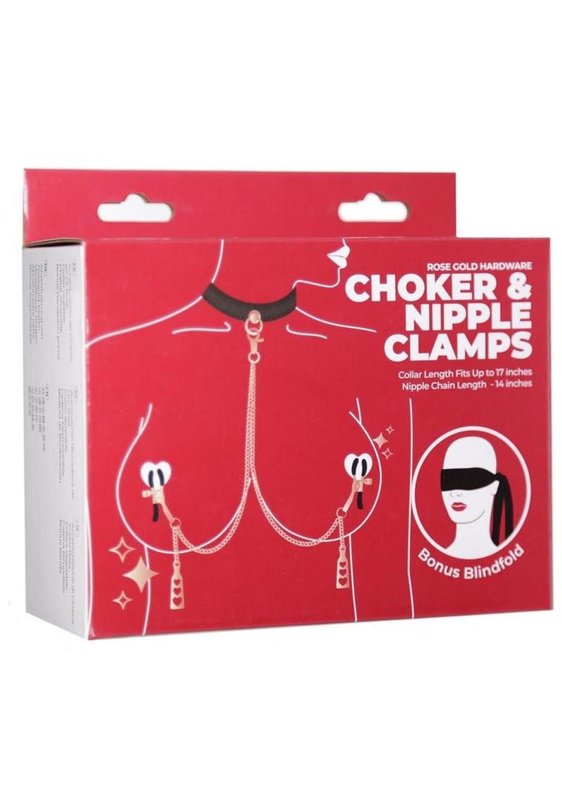 Punishment Choker and Nipple Clamps