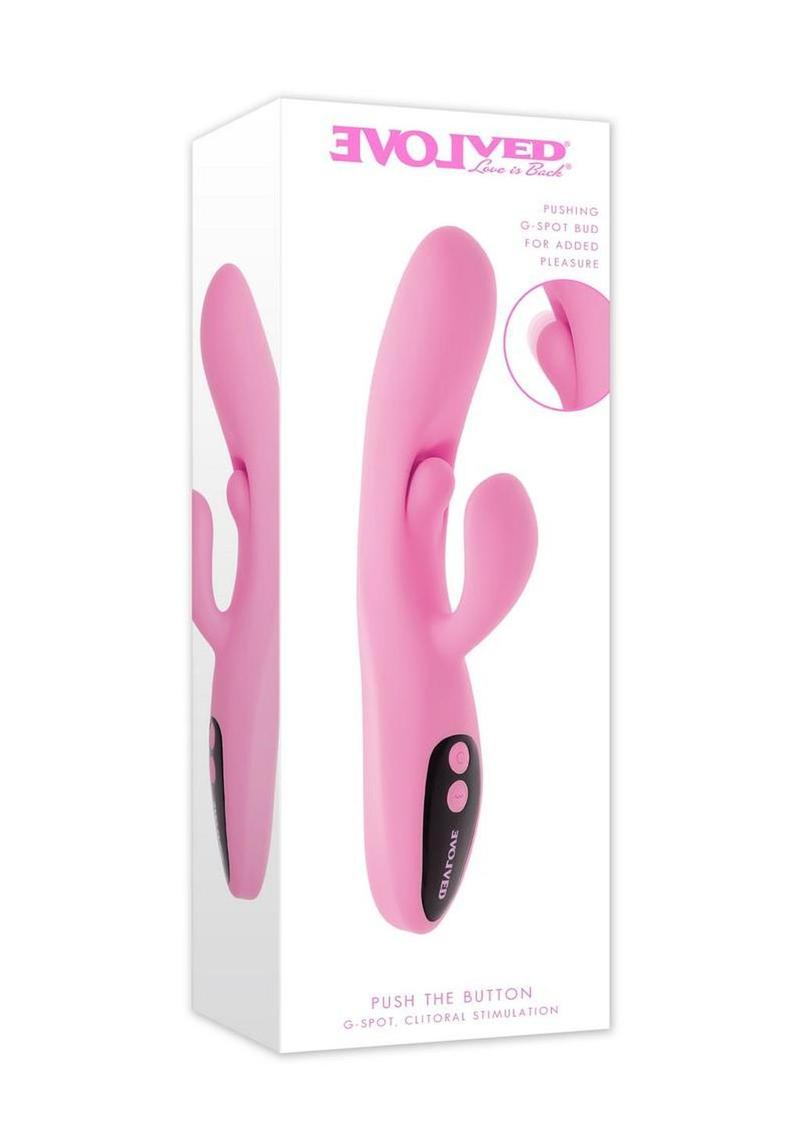 Push The Button Rechargeable Silicone Rabbit Vibrator with Clitoral Stimulator