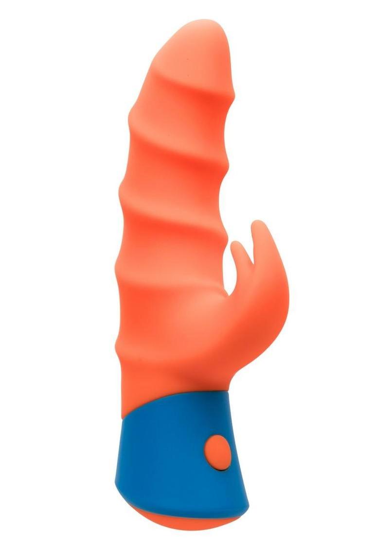 Rave Tickler Rechargeable Silicone Vibrator with Clitoral Stimulator