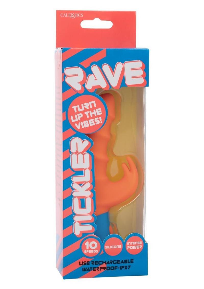 Rave Tickler Rechargeable Silicone Vibrator with Clitoral Stimulator