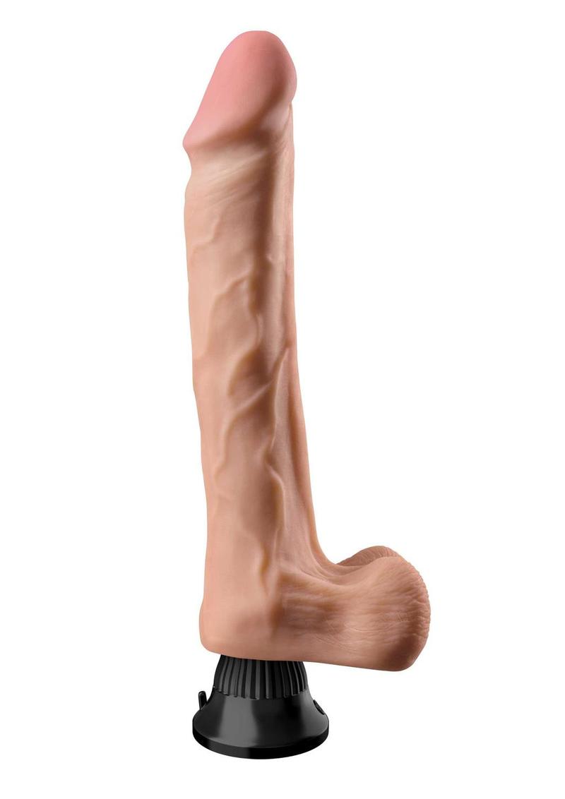 Real Feel Deluxe No. 12 Wallbanger Vibrating Dildo with Balls Waterproof