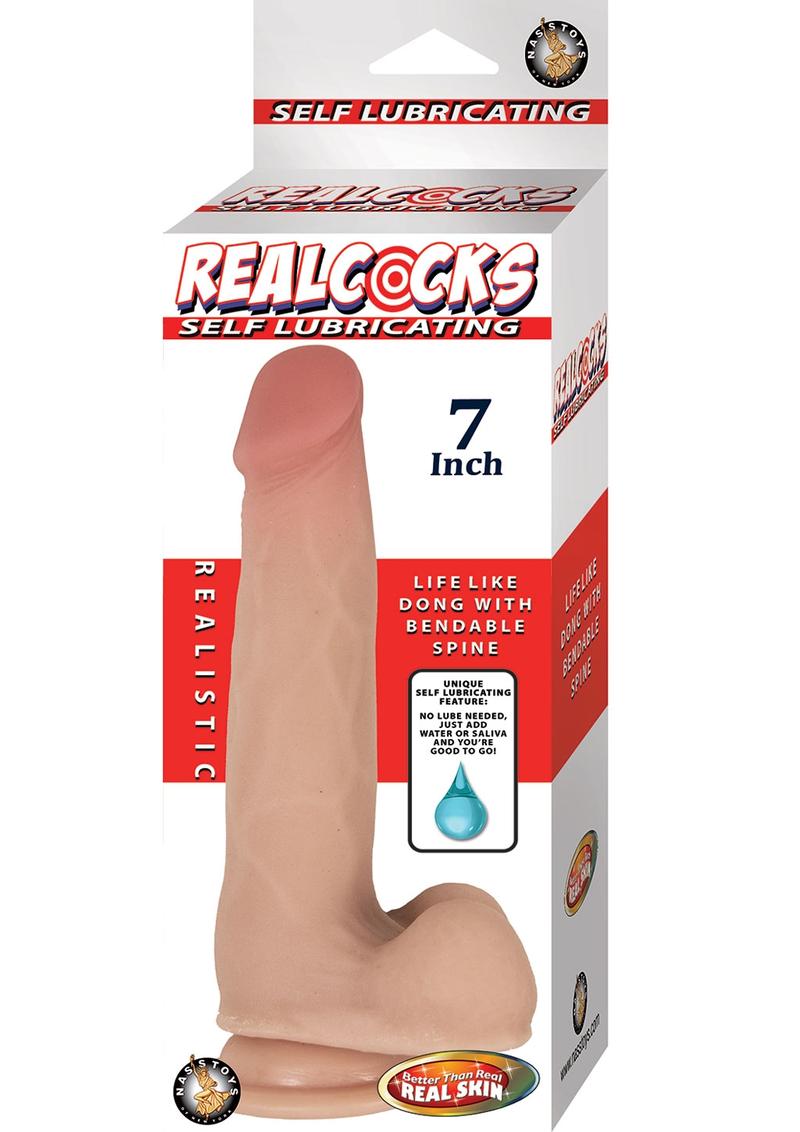 Realcocks Self Lubricating Bendable Dildo with Balls
