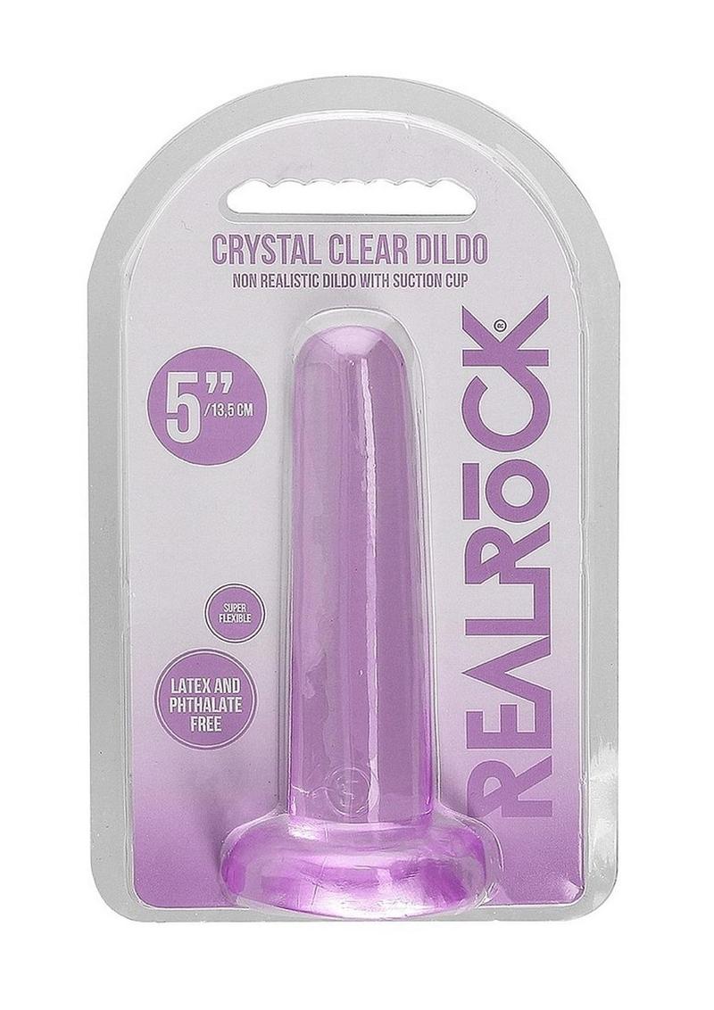 Realrock Crystal Clear Non Realistic Dildo with Suction Cup