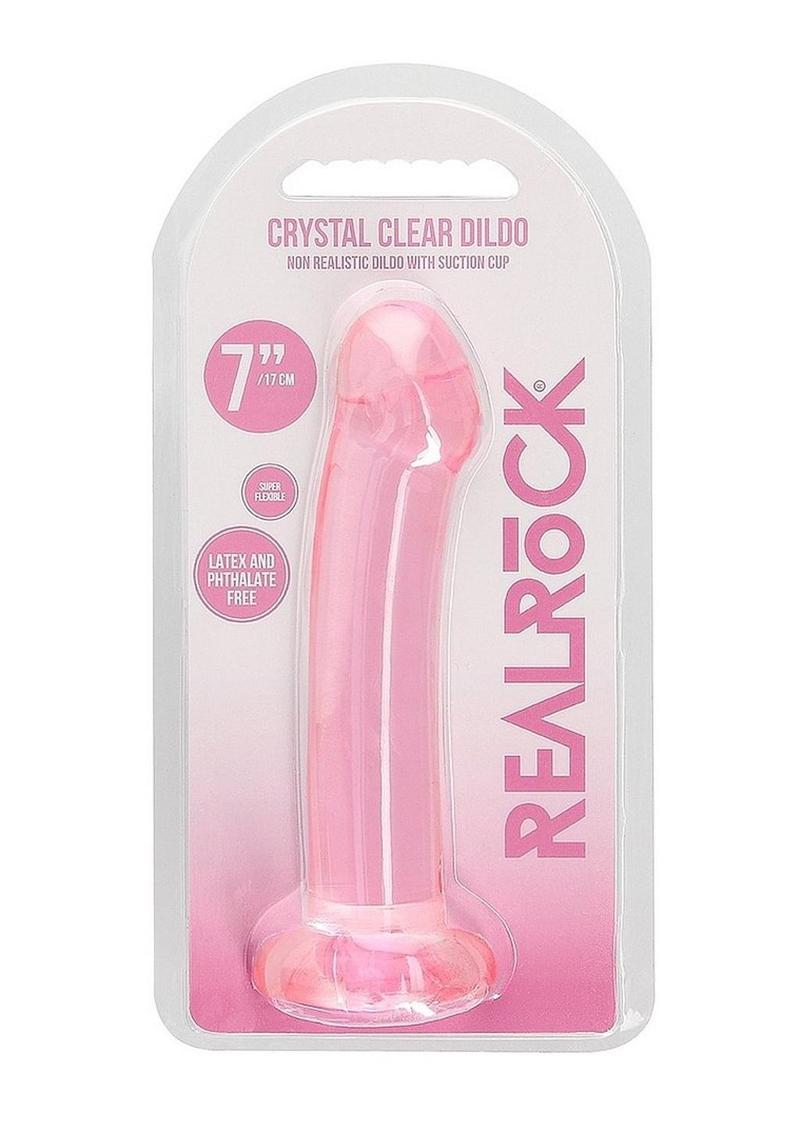 Realrock Crystal Clear Non Realistic Dildo with Suction Cup