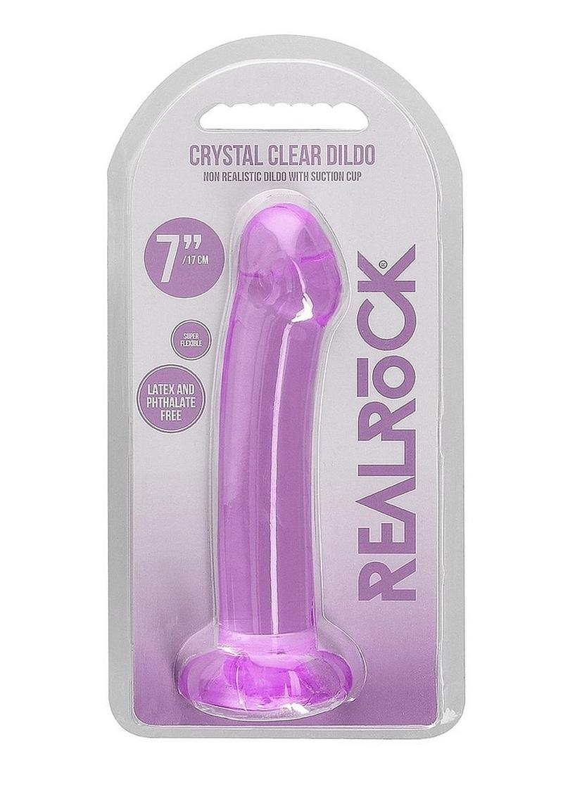 Realrock Crystal Clear Non Realistic Dildo with Suction Cup